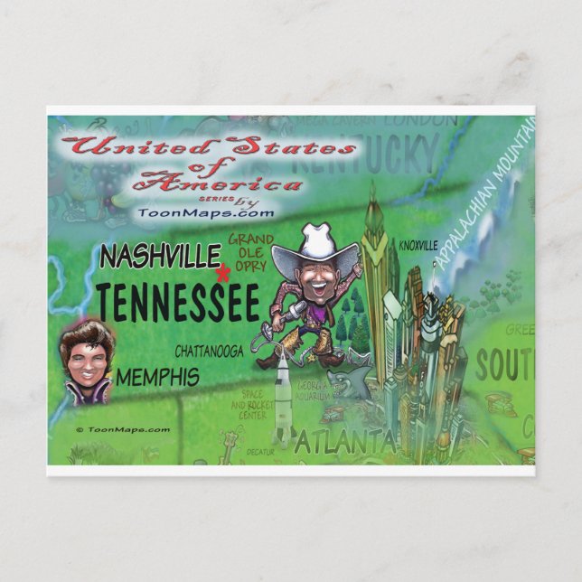 USA Fun Map Postcard (Front)