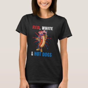 USA Funny 4th Of July Red White & Hot Dogs America T-Shirt