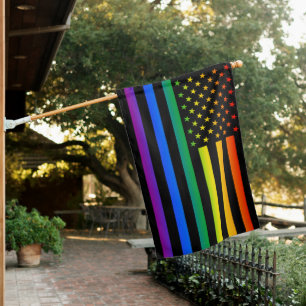 USA Gaytriotic Rainbow Pride House Flag