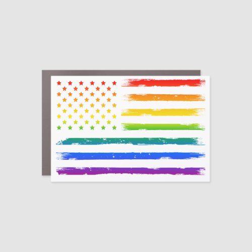 USA Gaytriotic Rainbow Pride Vintage Car Magnet