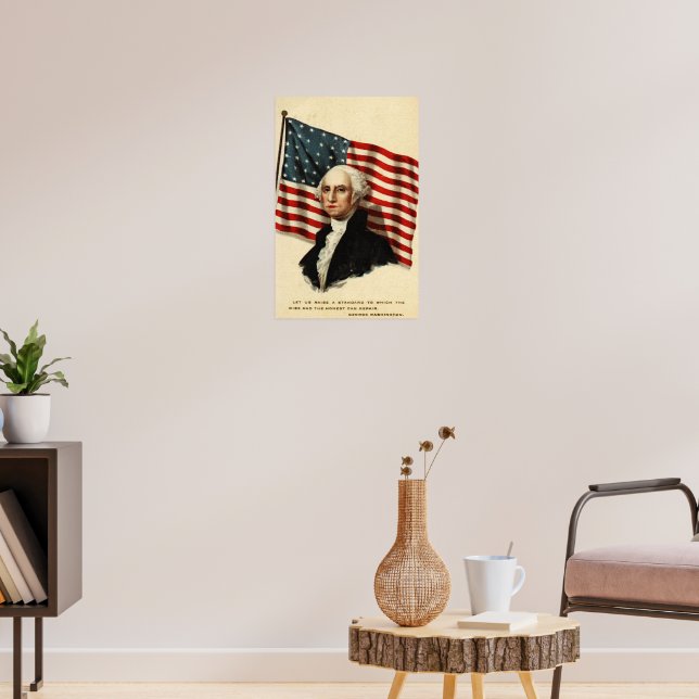Bandiera USA 3x5 Piedi Con Ritratto George Washington - Poliestere Stampato