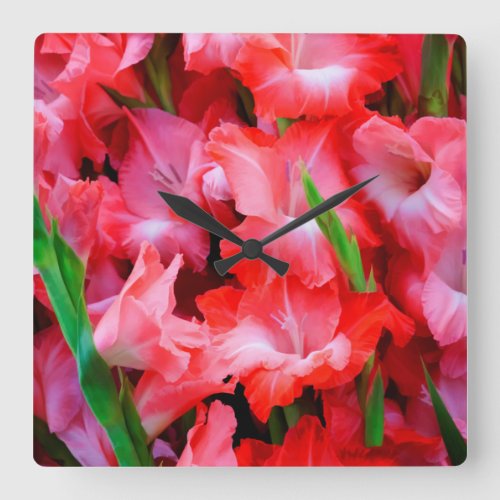 USA Georgia Savannah Bouquet Of Gladiolus Square Wall Clock