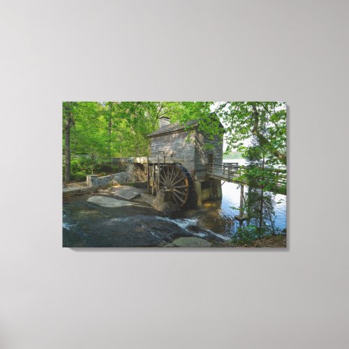 USA Georgia Stone Mountain Watermill in trees Canvas Print