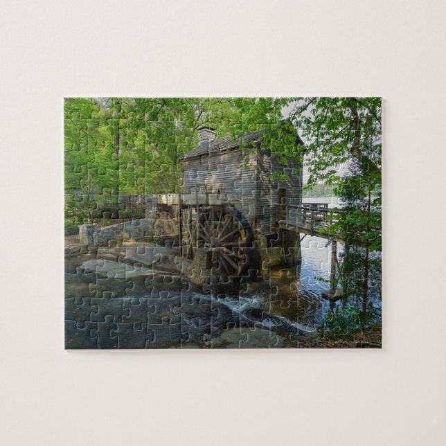 USA, Georgia, Stone Mountain, Watermill in trees Jigsaw Puzzle (Horizontal)