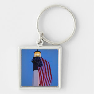 USA, Georgia, Tybee Island, Flag Flying 2 Keychain