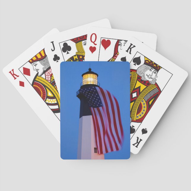USA, Georgia, Tybee Island, Flag Flying 2 Poker Cards (Back)