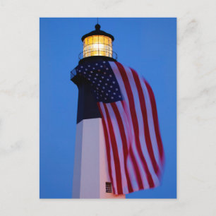 USA, Georgia, Tybee Island, Flag Flying 2 Postcard