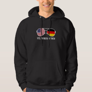 Usa Germany Flag Sunglasses German Americans Hoodie