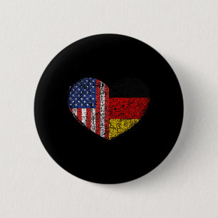Usa Germany Heart - Dual Citizenship Button