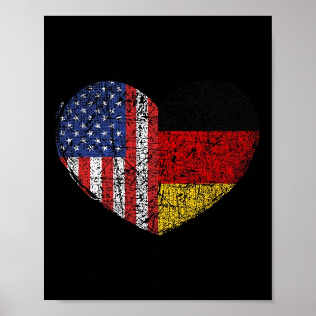Usa Germany Heart - Dual Citizenship  Poster (Front)