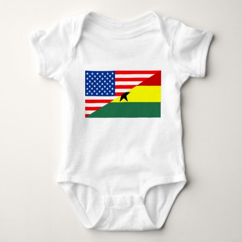 usa ghana country half flag america symbol baby bodysuit