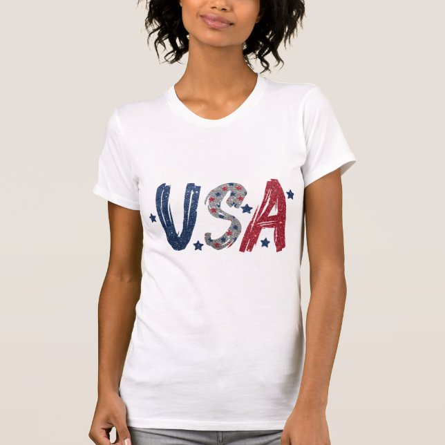 USA Glitter Patriotic T-Shirt (Front)