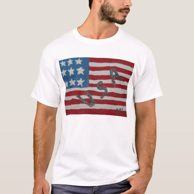 USA GlitterFlag T-Shirt (Front)