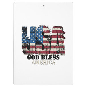 USA God Bless America Clipboard