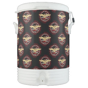 USA Gold Eagle,Flag Black-Red-Igloo Cooler 10g