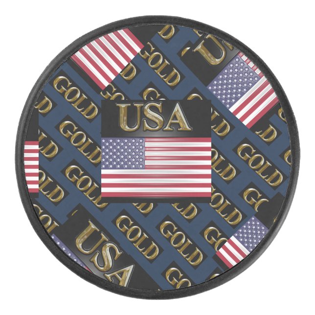 USA  GOLD           HOCKEY PUCK (Front)