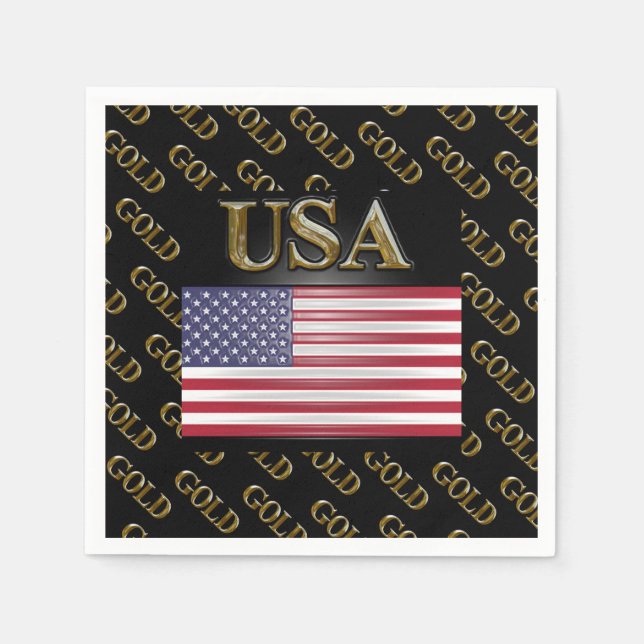 USA  GOLD  NAPKINS (Front)
