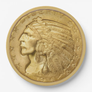 USA Gold Piece Paper Plates