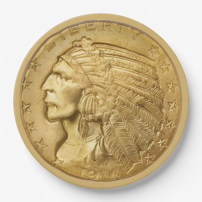 USA Gold Piece Paper Plates (Front)