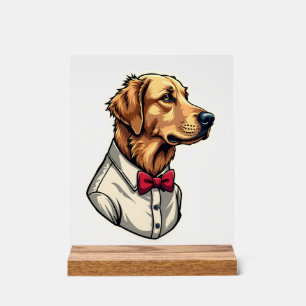 USA Golden Retriever Vintage Patriotic Dog Shirt 4 Acrylic Sign