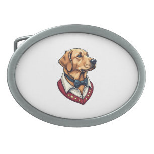 USA Golden Retriever Vintage Patriotic Dog Shirt Belt Buckle
