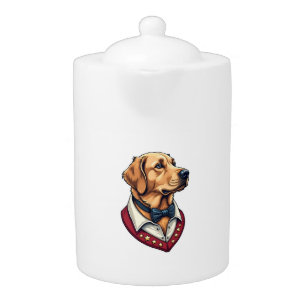 USA Golden Retriever Vintage Patriotic Dog Shirt Teapot