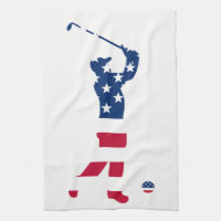 USA golf American flag golfer Towel