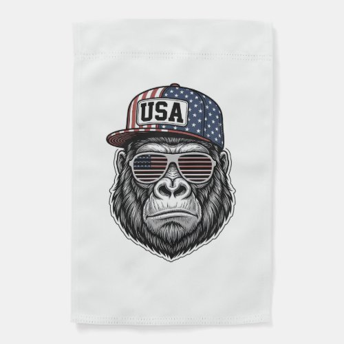 USA Gorilla Vintage Engraving Patriotic Shirt Desi Garden Flag