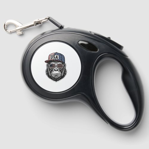 USA Gorilla Vintage Engraving Patriotic Shirt Desi Retractable Pet Leash