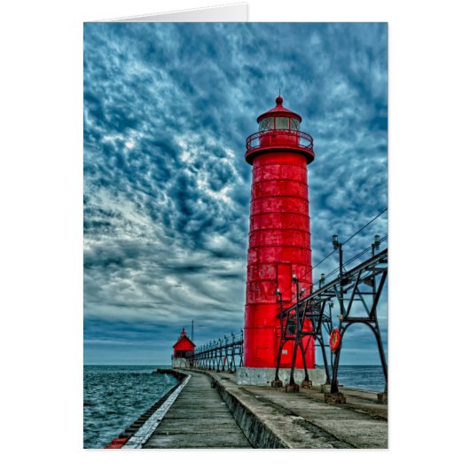 USA, Grand Haven, Michigan, lighthouse Cards (Front)