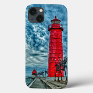 USA, Grand Haven, Michigan, lighthouse iPhone 13 Case