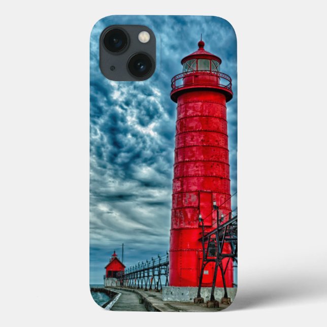 USA, Grand Haven, Michigan, lighthouse Case-Mate iPhone Case (Back)