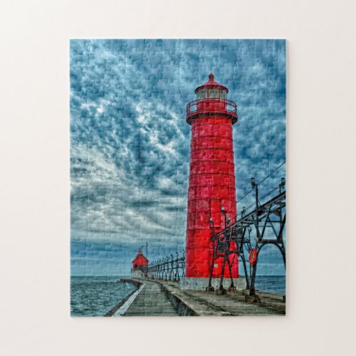 USA Grand Haven Michigan lighthouse Jigsaw Puzzle