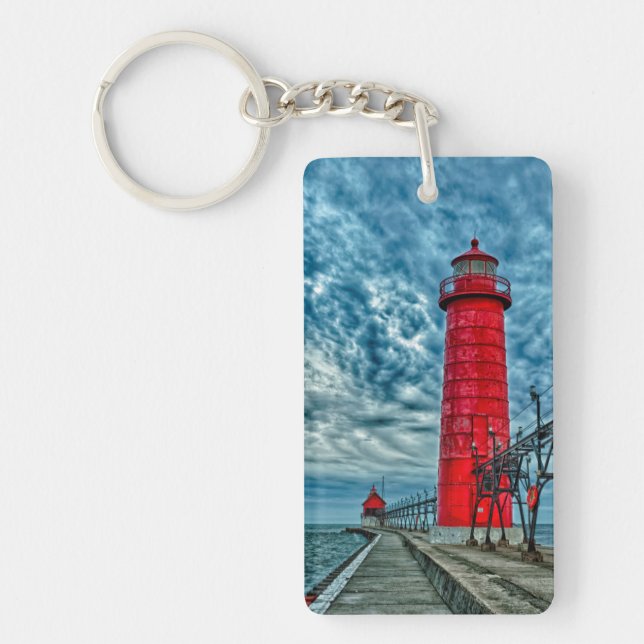 USA, Grand Haven, Michigan, lighthouse Keychain (Front)