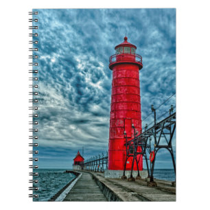 USA, Grand Haven, Michigan, lighthouse Notebook