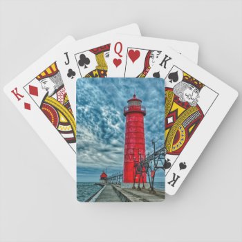 Usa  Grand Haven  Michigan  Lighthouse Playing Cards by tothebeach at Zazzle