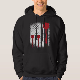 USA Graphic Dart Player Darts Dartboard Bullseye T Hoodie
