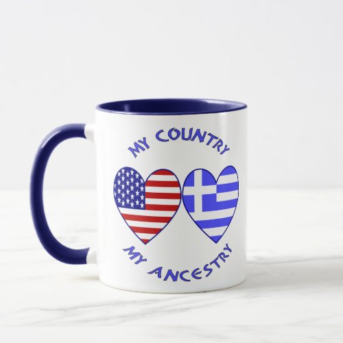 USA  Greek Country Ancestry Mug