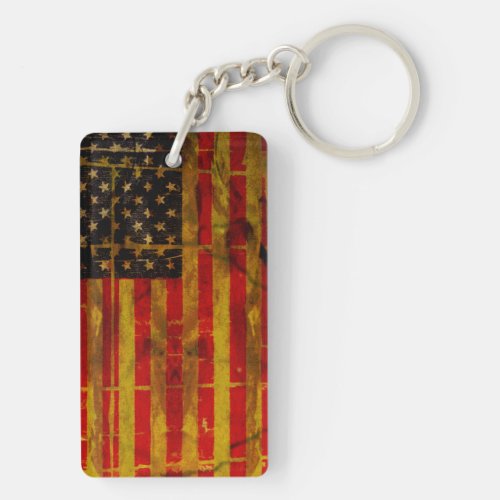 USA Grunge American Flag Keychain