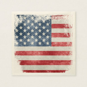 USA Grunge American Flag Napkins