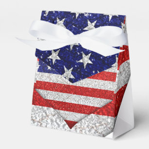 Usa Grunge Heart Shape Flag Favor Boxes