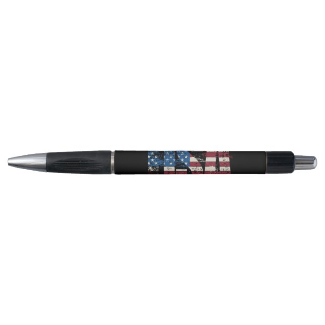 USA grunge text design with flag Pen (Front)