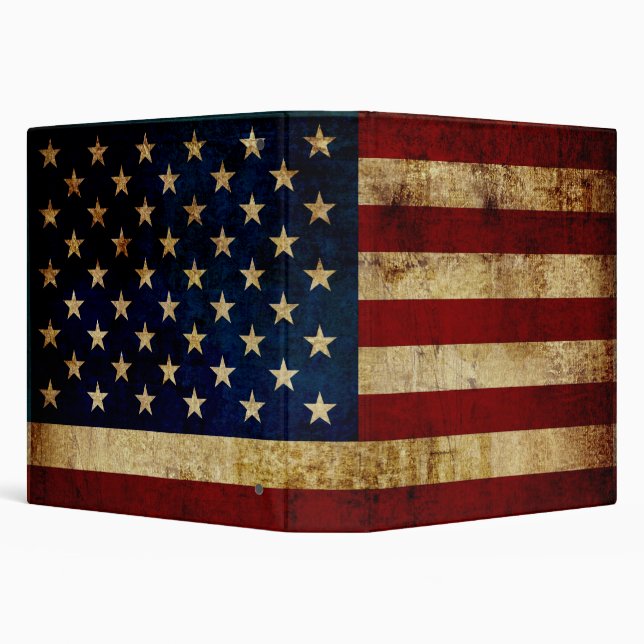USA / Grunged flag 3 Ring Binder (Background)