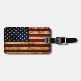 USA / Grunged Flag Bag Tag