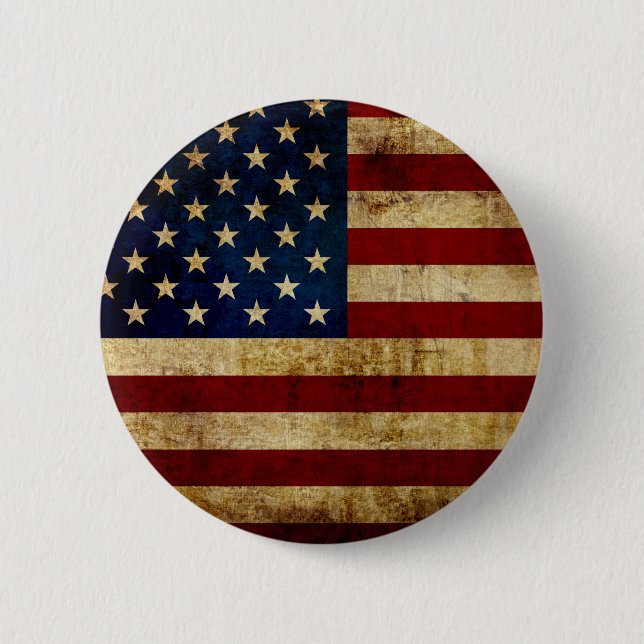 USA / Grunged flag Button (Front)
