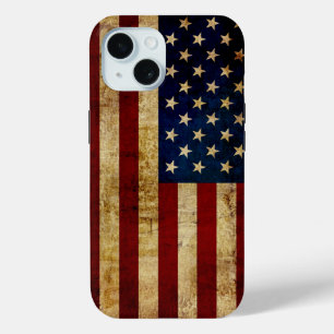 USA / Grunged flag iPhone 15 Case