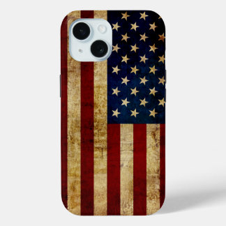 USA / Grunged flag iPhone 15 Case