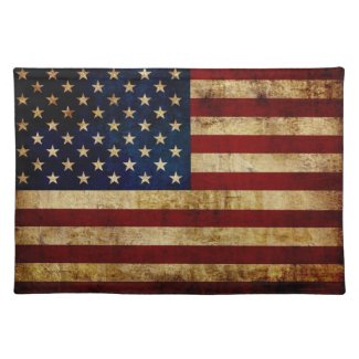 USA / Grunged Flag Cloth Placemat