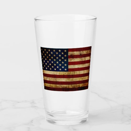 USA  Grunged flag Glass