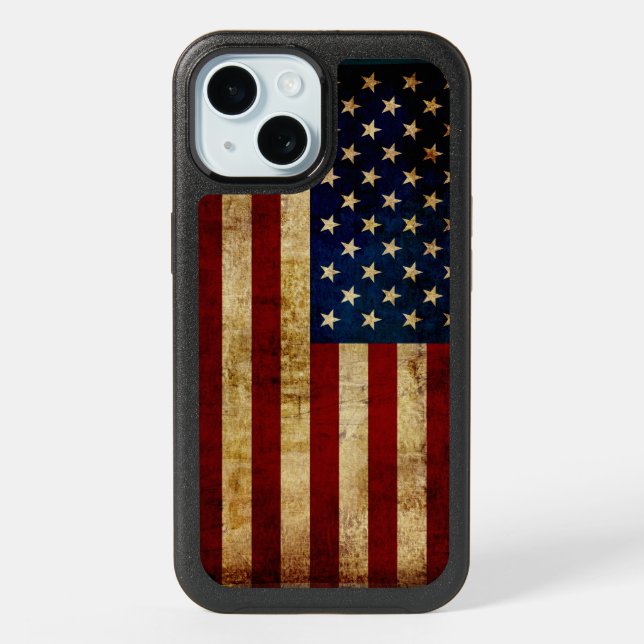 USA / Grunged flag iPhone 15 Case (Back)